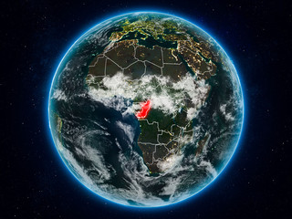 Congo on Earth at night