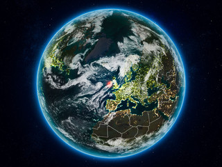 Ireland on Earth at night