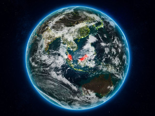 Malaysia on Earth at night