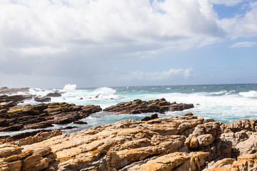 The rugged and rocky coast near Cape St Francis, South Africa.