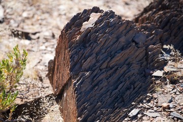 Namibia Brandberg Mountains slate seams close