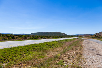 Long straight and open roads of the Karoo, South Africa.