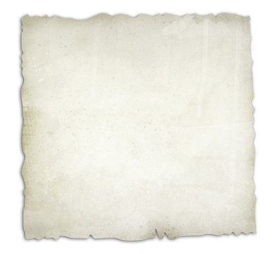 Old, burnt paper isolated on white background illustration 