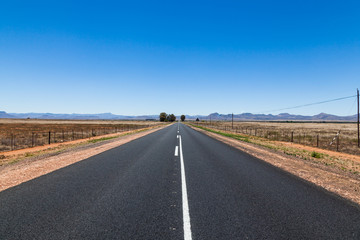 Long straight and open roads of the Karoo, South Africa.