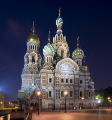 Fototapeta na wymiar Church of the Savior on Spilled Blood at night, Saint Petersburg, Russia