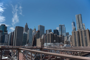 Fototapeta na wymiar Brooklyn Bridge mit Blick auf Manhatten