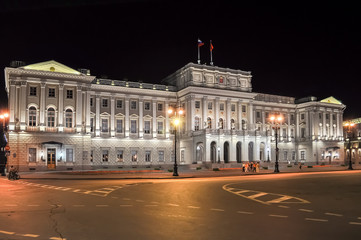 Fototapeta na wymiar Mariinsky Palace at night, St. Petersburg, Russia