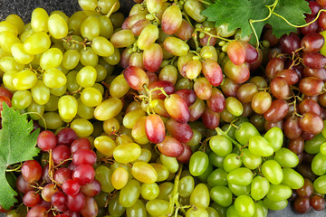 Variety of fresh sweet grapes