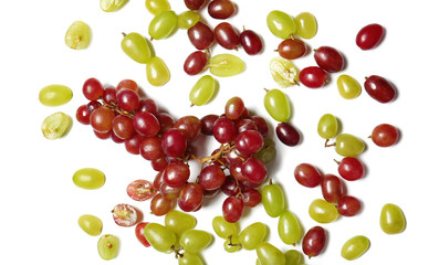 Fresh ripe grapes on white background
