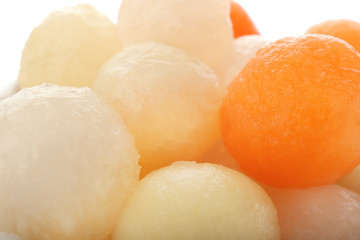 Delicious melon balls, closeup