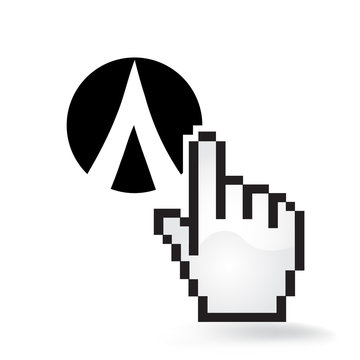 Dentacoin Cryptocurrency Coin Sign Hand Cursor Click Isolated