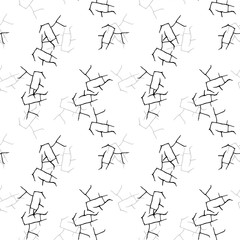 Elegant black seamless pattern with chaotic cracks in black, grey and white colors