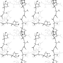 Elegant black seamless pattern with chaotic cracks in black, grey and white colors