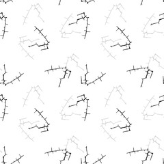 Elegant black seamless pattern with chaotic cracks in black, grey and white colors