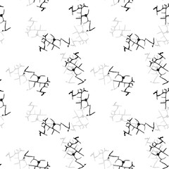 Elegant black seamless pattern with chaotic cracks in black, grey and white colors