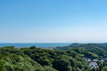 Fototapeta premium Landscape at Kenchoji, Kamakura, Kanagawa, Japan 鎌倉 建長寺からの景色