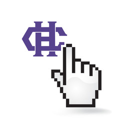 HShare Cryptocurrency Coin Sign Hand Cursor Click Isolated