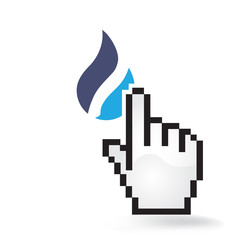 Huobi Token Cryptocurrency Coin Sign Hand Cursor Click Isolated