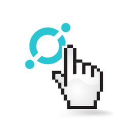 Icon Cryptocurrency Coin Sign Hand Cursor Click Isolated