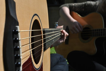 Fototapeta na wymiar Guitar close up.