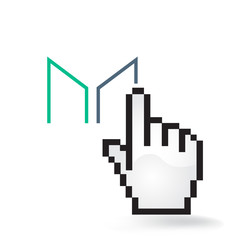 Maker Cryptocurrency Coin Sign Hand Cursor Click Isolated