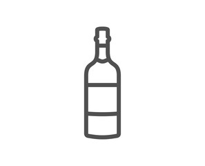 Brandy bottle line icon. Whiskey or Scotch alcohol sign. Quality design element. Classic style. Editable stroke. Vector