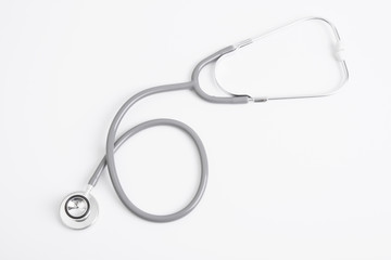 stethoscope on white background. equipment heartbeat for doctor.