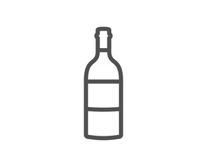 Wine bottle line icon. Merlot or Cabernet Sauvignon sign. Quality design element. Classic style. Editable stroke. Vector