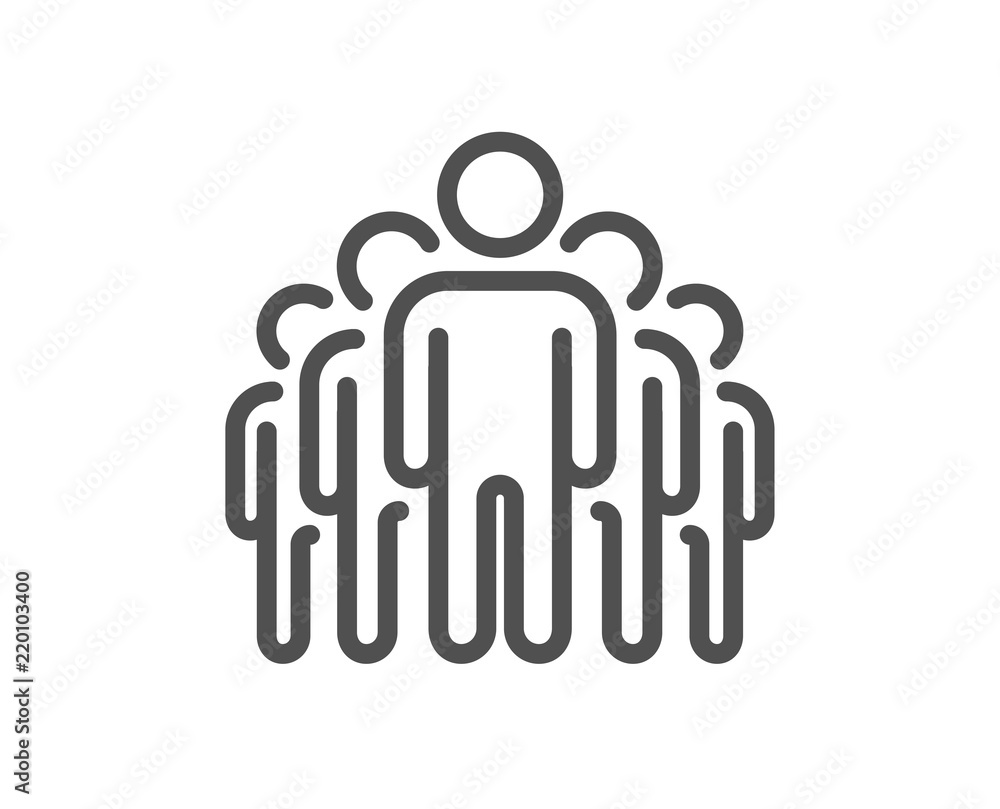 Poster group line icon. business management sign. teamwork symbol. quality design element. classic style gr