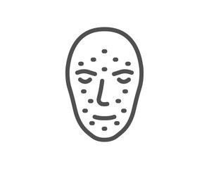 Fototapeta na wymiar Face biometrics line icon. Facial recognition sign. Head scanning symbol. Quality design element. Classic style biometrics scan. Editable stroke. Vector