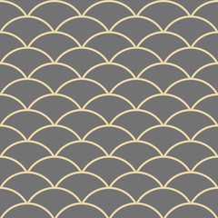 Seamless golden wavy ornament. Modern background. Geometric modern pattern