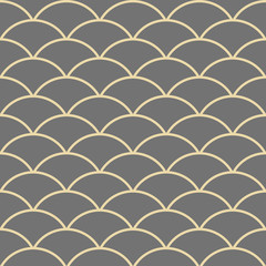 Seamless golden wavy ornament. Modern background. Geometric modern pattern