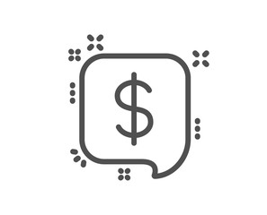 Payment received line icon. Dollar sign. Finance symbol. Quality design element. Classic style money icon. Editable stroke. Vector