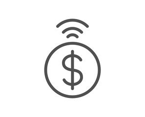 Contactless payment line icon
