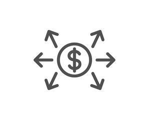 Dollar exchange line icon. Payment sign. Finance symbol. Quality design element. Classic style. Editable stroke. Vector