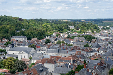 Fototapeta na wymiar Panoramic view of a medieval french town