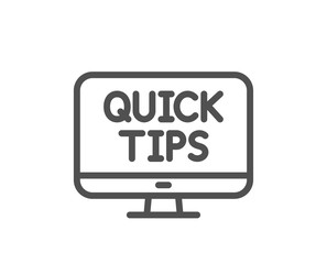 Quick tips line icon. Helpful tricks sign. Web tutorials symbol. Quality design element. Classic style. Editable stroke. Vector