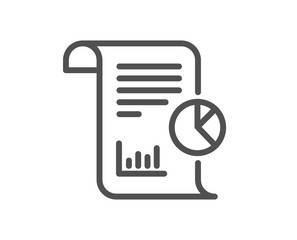 Report line icon. Business management sign. Company statistics symbol. Quality design element. Classic style report. Editable stroke. Vector