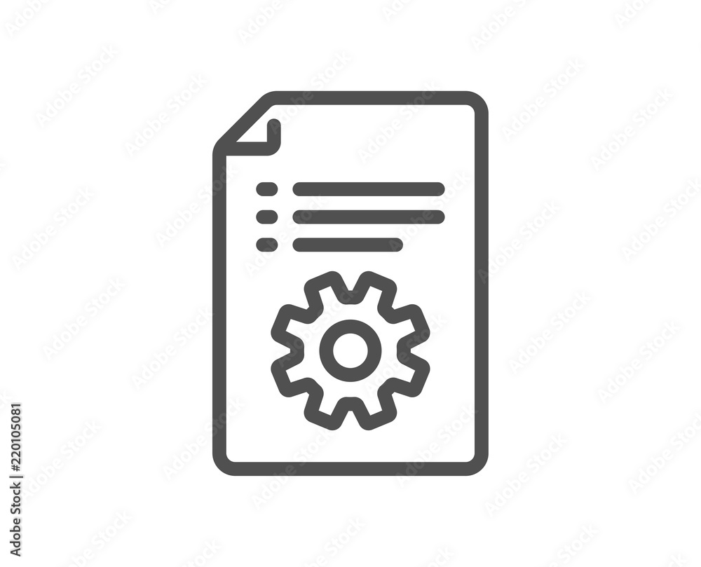 Poster technical documentation line icon. instruction sign. quality design element. classic style. editable