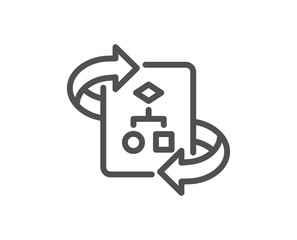 Technical algorithm line icon. Project documentation sign. Quality design element. Classic style. Editable stroke. Vector