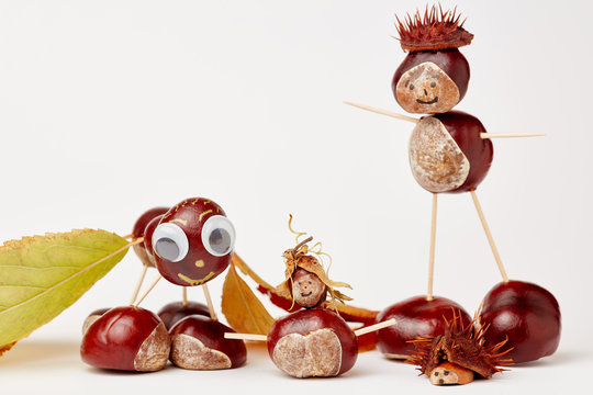 Kastanienm&auml;nnchen basteln mit Kastanien im Herbst