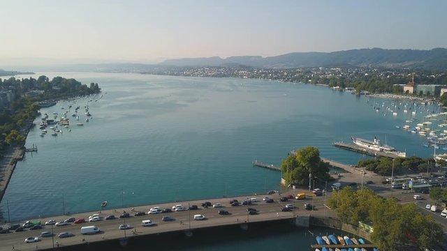 Aerial view of Lake Zurich, Switzerland