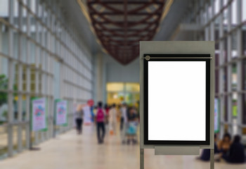 Blank billboard posters in the airport,Empty advertising billboard at aerodrome.