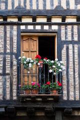Streets and buildings of the town of La Alberca in Salamanca, Spain