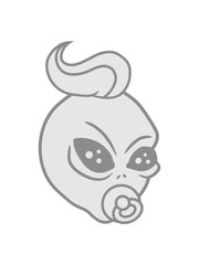kopf gesicht baby kind schwanger mama papa schnuller rassel windel alien ausserirdischer weltall ufo weltraum besucher grau grey grusselig böse comic cartoon clipart horror halloween