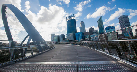 Naklejka premium Perth skyline from Elizabeth Quay Bridge