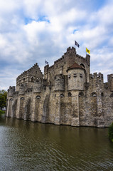 Fototapeta na wymiar view of 'Gravensteen' in the Historical centre of Ghent