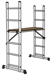 The white metal small scaffolding