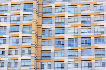 Windows of the modern apartment building. Architecture background or pattern