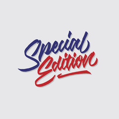 special edition hand lettering typography sales and marketing shop store signage poster	